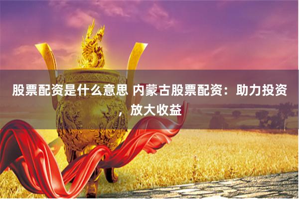 股票配资是什么意思 内蒙古股票配资：助力投资，放大收益